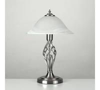 MiniSun | Traditional Style Twist Table Lamps with a Frosted Alabaster Shade | Table Lamps, Home Décor & Improvement Essential | Set of 2