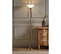 Valuelights Memphis Traditional Style Satin Nickel Barley Twist Floor Lamp With Frosted Shade