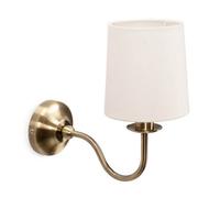 ValueLights | Traditional Antique Brass Wall Light Fitting for Living Room with Fabric Lampshade Dining Room Hallway Lamp | Wall Lights, Home Décor & Improvement Essential | Included LED Bulb