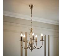 MiniSun | Traditional Style Nickel Twist 5 Way Chandelier | Chandeliers, Home Décor & Improvement Essential | Mains Wired