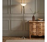 Valuelights Memphis Traditional Style Satin Nickel Barley Twist Floor Lamp With Frosted Shade