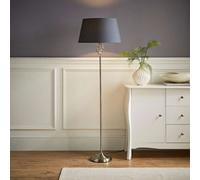 MiniSun | Traditional Style Twist Floor Lamp with a Grey Tapered Light Shade | Home Décor, Bedside & Desk Lamp