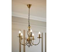 MiniSun | Traditional Style Antique Gold Barley Twist 5 Way Ceiling Light Chandelier | Ceiling Lights & Home Improvements Essential | Mains Wired