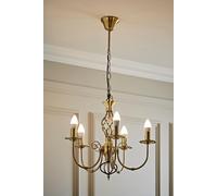 MiniSun Traditional Style Antique Brass Barley Twist 5 Way Ceiling Light Chandelier