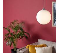 Valuelights Metropolis Silver Globe Ceiling Pendant Shade And B22 Gls Led 6W Warm White 3000K Bulb