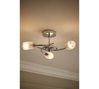 Valuelights Modern Chrome 3 Way Ceiling Light With Frosted Glass Shades