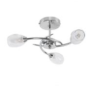Valuelights Mia Modern Chrome 3 Way Led Ceiling Light With Frosted Glass Shades - Supplied With 3 X 3W G9 Led Bulbs