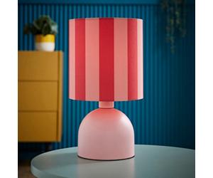 Valuelights Miley Pink Stripes Drum Lamp Shade Pale Pink Table Lamp