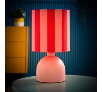 Valuelights Miley Pink Stripes Drum Lamp Shade Pale Pink Table Lamp With Led Bulb