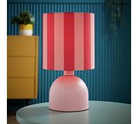 ValueLights Miley Stripe Table Lamp - Pink