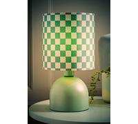 ValueLights | Miley Green Checkerboard Drum Lamp Shade Moss Green Table Lamp with LED Bulb | Table Lamps, Home Décor & Improvement Essential | Included LED Bulb