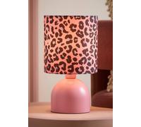 Valuelights Mileys Pink Leopard Print Table Lamp Pink