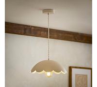 Valuelights Millie Cream Scallop Pendant Ceiling Light