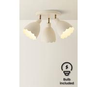 Valuelights Millie Flower Style Scallop Adjustable Spotlight Ceiling Light & Bulbs In Cream Cream