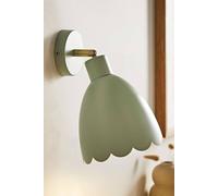 ValueLights Millie Flower Style Scallop Adjustable Wall Light in Pale Green ValueLights Pale Green