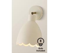 Valuelights Millie Flower Style Scallop Adjustable Wall Light With Bulb In Cream Cream