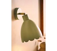 Valuelights Millie Flower Style Scallop Adjustable Wall Light With Bulb In Pale Green