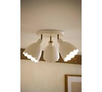Valuelights Millie Metal Flower Style Scallop Adjustable Spotlight Ceiling Light In Cream Cream