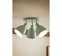ValueLights Millie Metal Flower Style Scallop Adjustable Spotlight Ceiling Light in Pale Green ValueLights Pale Green
