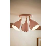 ValueLights Millie Metal Flower Style Scallop Adjustable Spotlight Ceiling Light in Pale Pink ValueLights Pale Pink