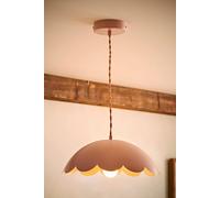 ValueLights Millie Metal Flower Style Scallop Ceiling Pendant Light & Bulb in Pale Pink ValueLights Pale Pink