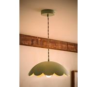 ValueLights Millie Metal Flower Style Scallop Ceiling Pendant Light & Bulb in Pale Green ValueLights Pale Green
