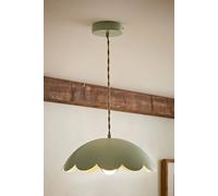 Valuelights Millie Metal Flower Style Scallop Ceiling Pendant Light In Pale Green Pale Green