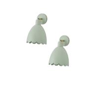 ValueLights Millie Pair of Flower Style Scallop Adjustable Wall Lights in Pale Green ValueLights Pale Green