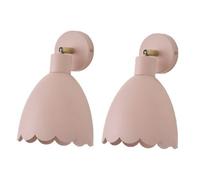 Valuelights Millie Pair Of Rose Pink Scallop Adjustable Wall Lights And Bulbs