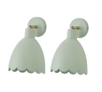 ValueLights Millie Pair of Flower Style Scallop Adjustable Wall Lights in Pale Green ValueLights Pale Green