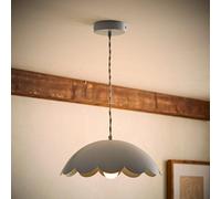 ValueLights Millie Metal Flower Style Scallop Ceiling Pendant Light & Bulb in Baby Blue ValueLights Baby Blue