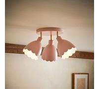 ValueLights Millie Metal Flower Style Scallop Adjustable Spotlight Ceiling Light in Pale Pink ValueLights Pale Pink