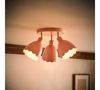 ValueLights | Millie Rose Pink Scallop 3 Way Adjustable Round Spotlight and Bulbs | Ceiling Light, Home Décor & Improvement Essential | Bulb Included