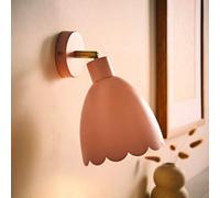 ValueLights Millie Flower Style Scallop Adjustable Wall Light with Bulb in Pale Pink ValueLights Pale Pink