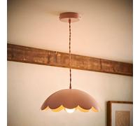 ValueLights | Millie Rose Pink Scallop Pendant Ceiling Light and Bulb | Ceiling Light, Home Décor & Improvement Essential | Bulb Included
