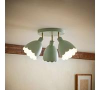 ValueLights | Millie Sage Green Scallop 3 Way Adjustable Round Spotlight | Ceiling Light, Home Décor & Improvement Essential