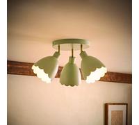 Valuelights Millie Sage Green Scallop 3 Way Adjustable Round Spotlight And Bulbs
