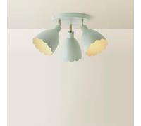 ValueLights Millie Metal Flower Style Scallop Adjustable Spotlight Ceiling Light in Pale Green ValueLights Pale Green