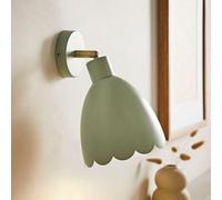Valuelights Millie Sage Green Scallop Adjustable Wall Light