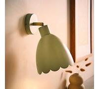 ValueLights | Millie Sage Green Scallop Adjustable Wall Light and Bulb | Wall Light, Home Décor & Improvement Essential | Bulb Included