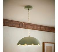 ValueLights | Millie Sage Green Scallop Pendant Ceiling Light | Ceiling Light, Home Décor & Improvement Essential