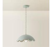 ValueLights Millie Metal Flower Style Scallop Ceiling Pendant Light in Pale Green ValueLights Pale Green