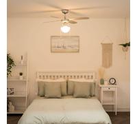 ValueLights Mirage Silver Reversible Ceiling Fan with Light 42 inch - Size: 43 x 102 x 102cm - Wilko