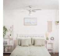 Valuelights Mirage 42" 4 Blade Chrome & Black Ceiling Light Fan With Warm Bulb