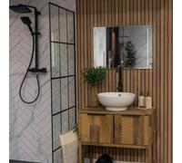 Bathroom Mirror with Touch Control LED Strip Light and Demister Pad ValueLights Silver One Size
