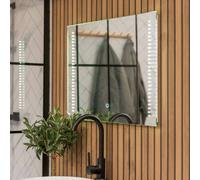 ValueLights Mirror IP44 Bathroom Demister Touch Control LED Strip 50 x 70cm Mirror Light in Silver | Size: 50 x 70 cm ValueLights Silver 50 x 70 cm
