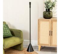 ValueLights Mitch Wooden Single Stem Triangle Floor Lamp Base in Black ValueLights Black