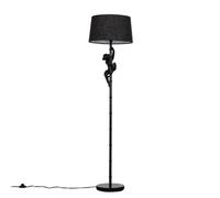 Valuelights Modern Black Hanging Monkey Floor Lamp With Black Tapered Shade - Includes 6W Led Bulb 3000K Warm White
