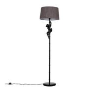 Valuelights Modern Black Hanging Monkey Floor Lamp With Grey Tapered Shade - Includes 6W Led Bulb 3000K Warm White