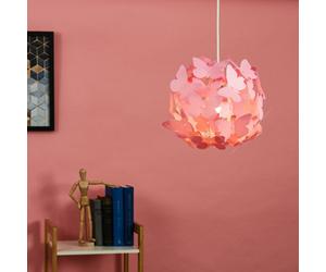Valuelights Modern Bright Pink Butterfly Girl's Ceiling Bedroom Lamp Shade (D)31.5Cm